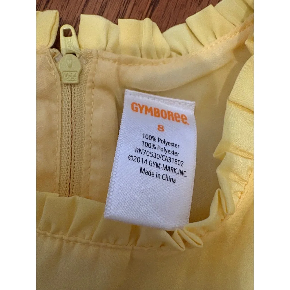 Gymboree Girls Yellow Orange Colorblock Ruffle Sleeveless Dress Size 8 Summer